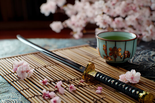 P An elegant display of kintsuba on a bamboo