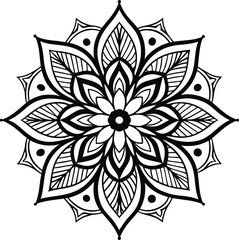 Decorative Mandala line art element pattern design