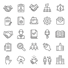 Big Set of Hands Line Icons – Editable Stroke Vector Illustration