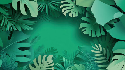 Lush green foliage creates vibrant, tropical background with depth