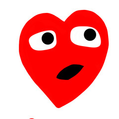 Neon Heart Reaction Illustration – Bright & Modern Love-Themed Design