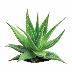 abstract 3d fresh aloe vera pup isolated on white background