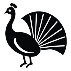 A basic peacock icon with a fan-shaped tail and simple, clean design