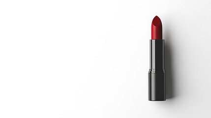 Fototapeta premium Red lipstick on white for beauty product ads