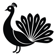 A basic peacock icon with a fan-shaped tail and simple, clean design
