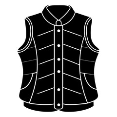 Puffer vest silhouette on with white background