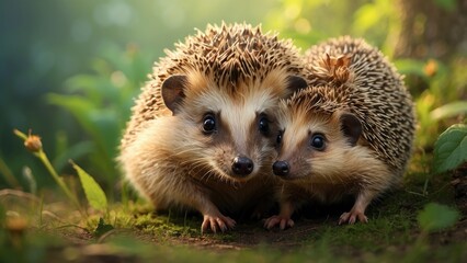 Fototapeta premium Gentle Touch: Man Holding a Hedgehog