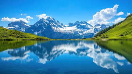 Fototapeta premium Mountain Range Reflected in a Still Lake