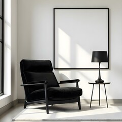 Modern Minimalist Living Room With Canvas 