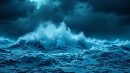 Fototapeta premium Atlantic Ocean Storm Waves - Powerful & Dramatic Photorealistic AI Art