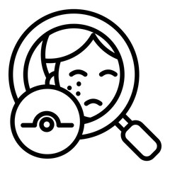 Face Acne Breakout Examination Outline Icon