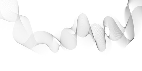 Abstract grey wavy lines Digital frequency track equalizer background. Curved wave smooth stripe seamless pattern. Wave lines created using blend tool. graphic design template banner business wave.	

