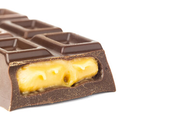 Chocolate bar isolated on white background
