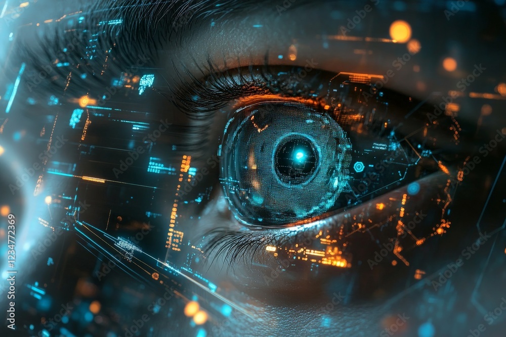 Aufkleber futuristic digital eye concept representing vision technology in advanced cybernetic systems