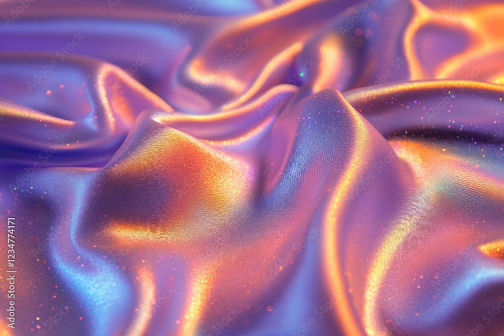 Poster vibrant silk fabric with shimmering hues creates an elegant visual texture for creative backgrounds 