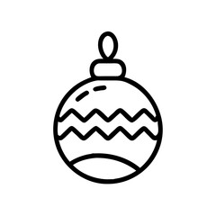 Christmas Ornament Ball Vector Icon for Holiday Decoration