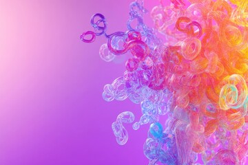 Vivid abstract curved shapes in a colorful gradient background