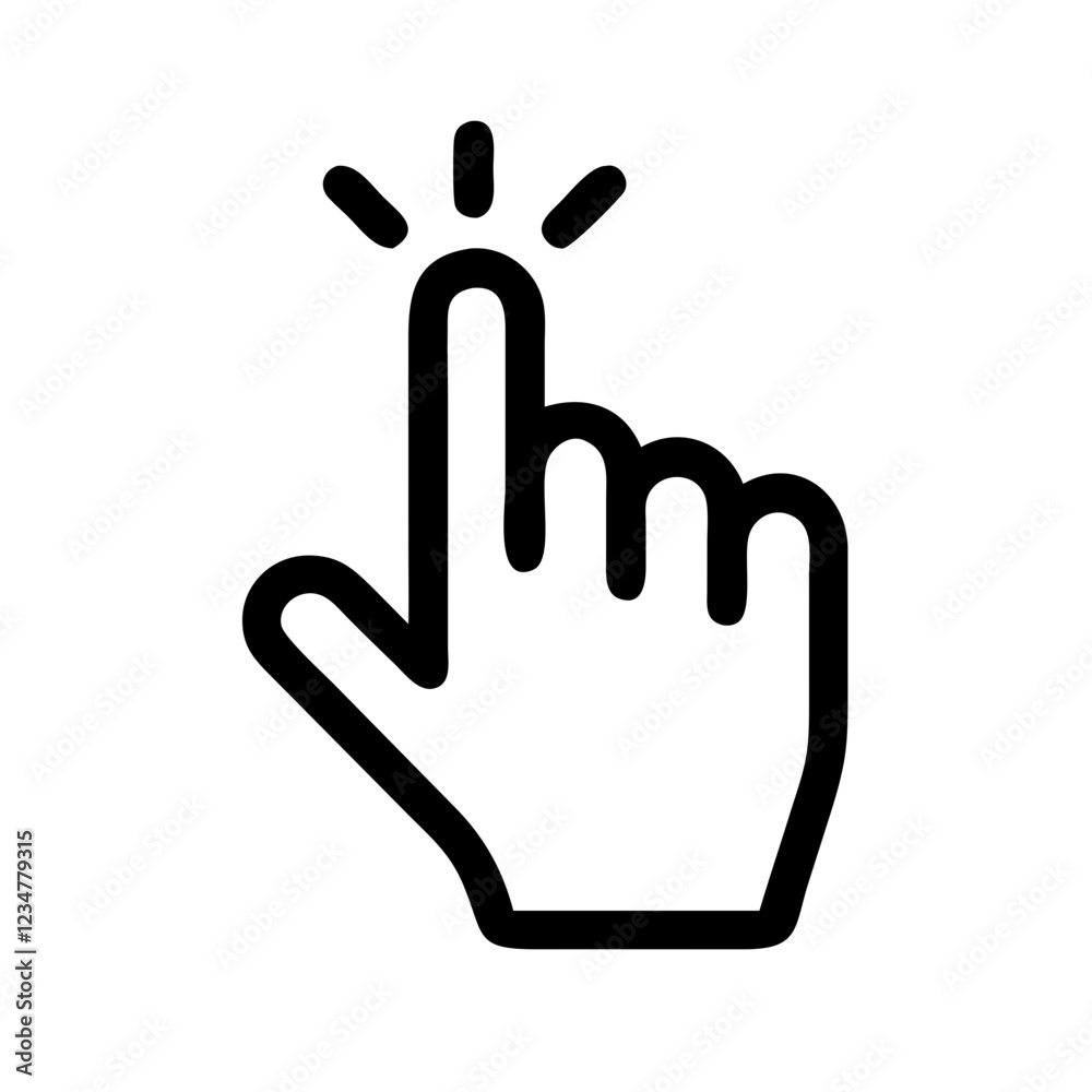 Aufkleber Interactive Hand Cursor Click Vector Icon for Navigation and User Interaction