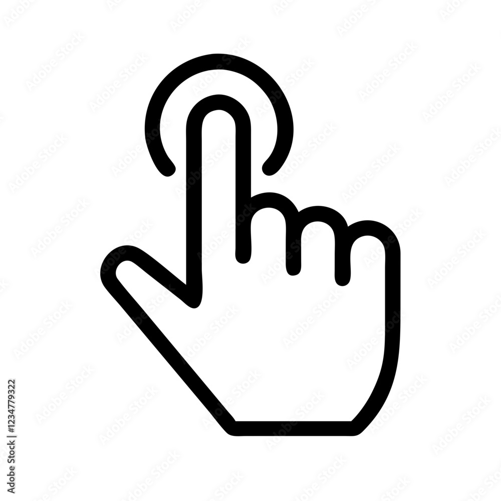 Leinwandbilder Interactive Hand Cursor Click Vector Icon for Navigation and User Interaction