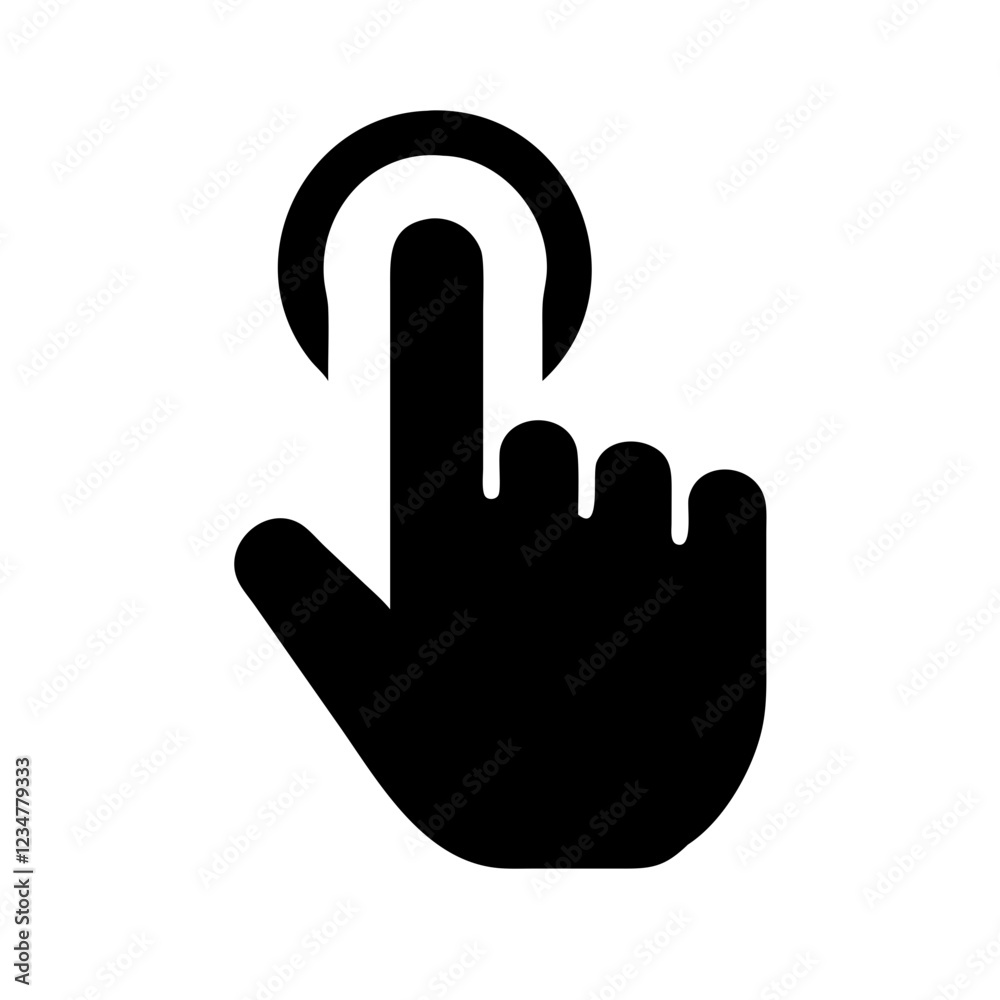 Poster Interactive Hand Cursor Click Vector Icon for Navigation and User Interaction
