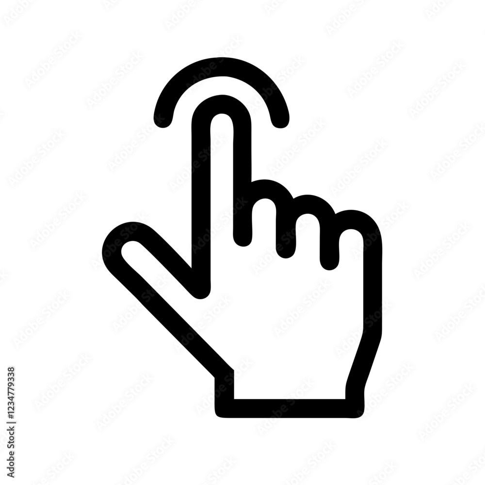 Aufkleber Interactive Hand Cursor Click Vector Icon for Navigation and User Interaction