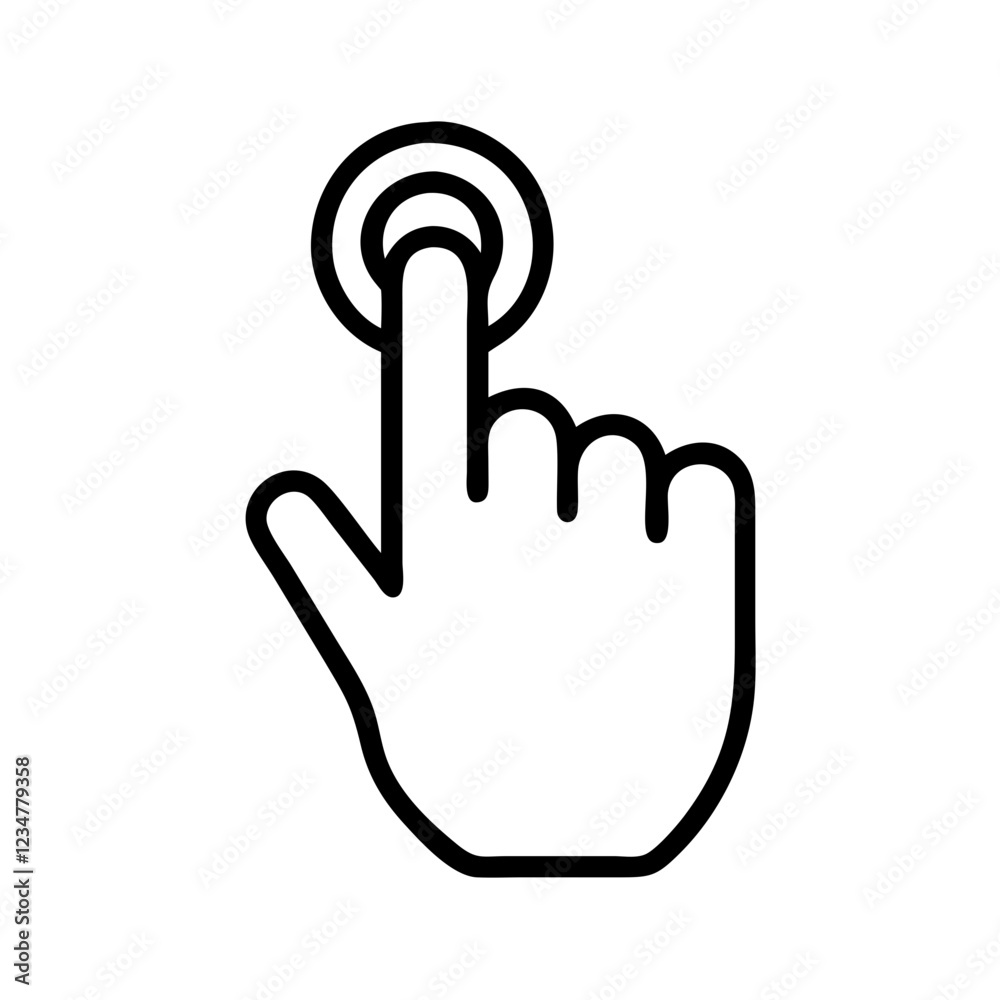 Leinwandbilder Interactive Hand Cursor Click Vector Icon for Navigation and User Interaction