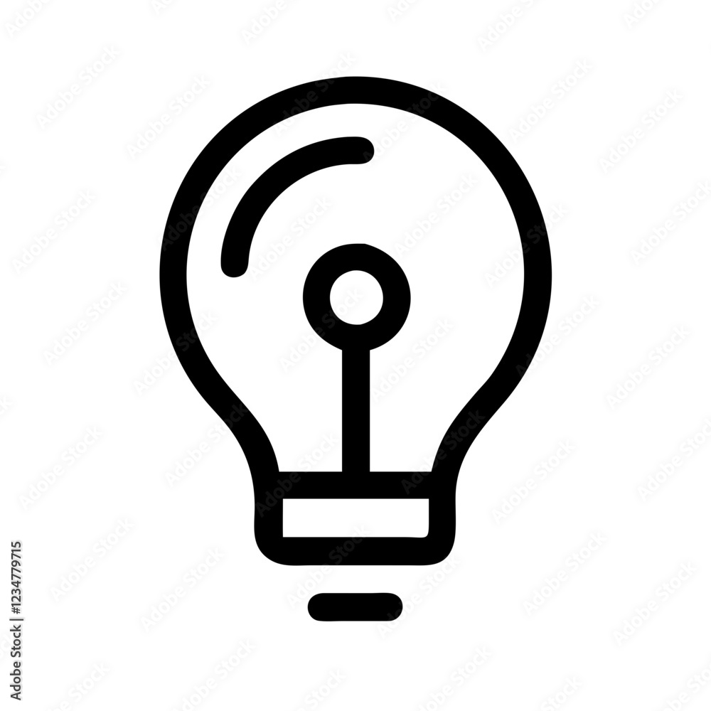 Poster Light Bulb Vector Icon for Ideas and Illumination Representation