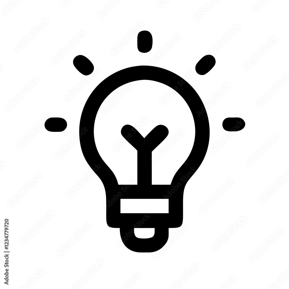 Poster Light Bulb Vector Icon for Ideas and Illumination Representation