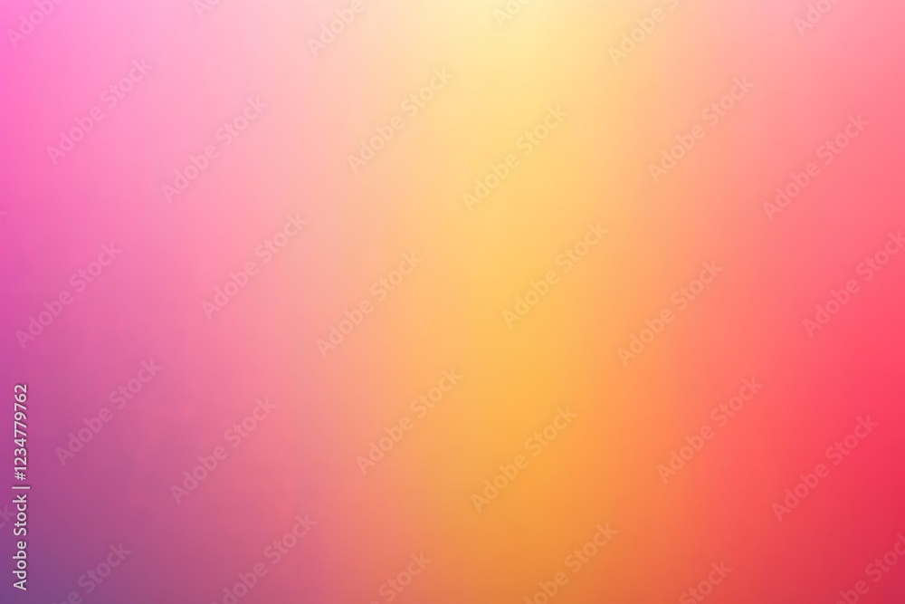 Poster Gradient of vibrant colors transitioning from pink to yellow in a soft abstract pattern