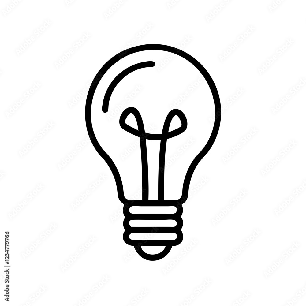 Poster Light Bulb Vector Icon for Ideas and Illumination Representation