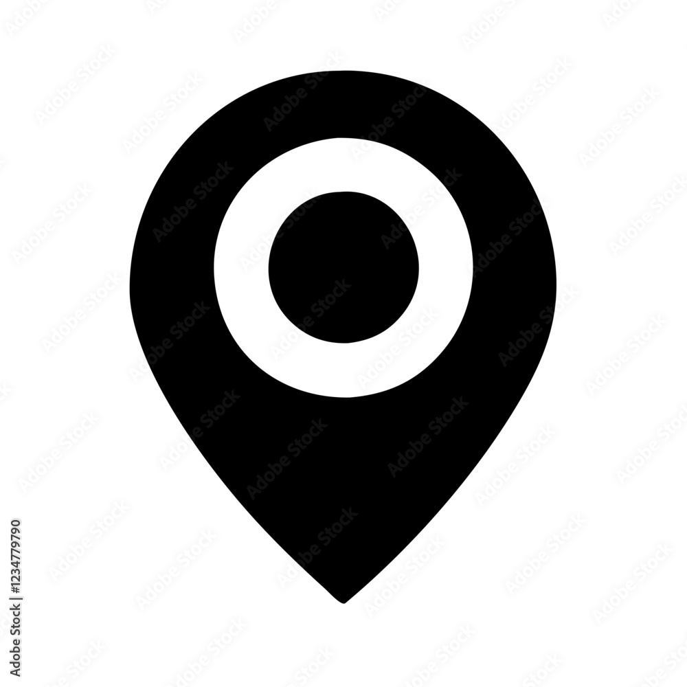 Aufkleber Location Pin Vector Icon for Navigation and Geolocation Representation