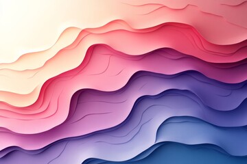 Fototapeta premium Colorful layered abstract design creating a mesmerizing flow of shape and depth resembling waves in soft pastel tones