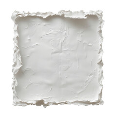 Textured handmade paper with uneven edges and detailed surface texture in white square shape