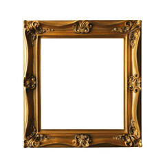 Ornate golden frame with elegant carved details and textured surface