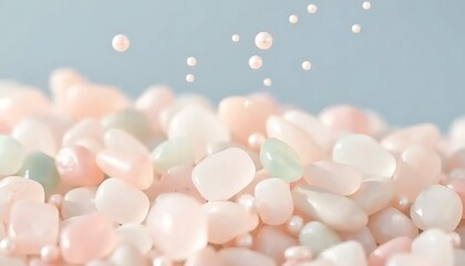 Pink and White Stones With Pearls Falling
