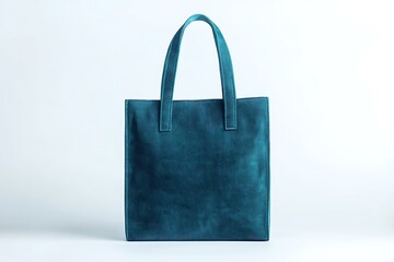 Deep teal shopper tote with a soft texture and spacious interior, showcased against a clean white backdrop.