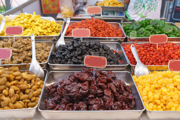 Assorted Thai Candied Fruits Display