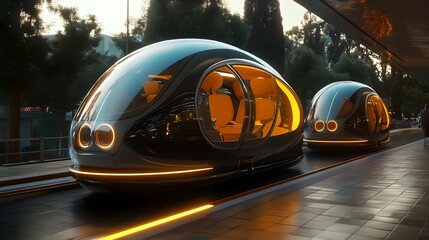 A sleek, futuristic train glides through a neon-lit cityscape, showcasing advanced technology and modern design in a bustling urban environment.