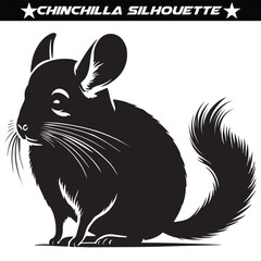 Chinchilla silhouette vector illustration
