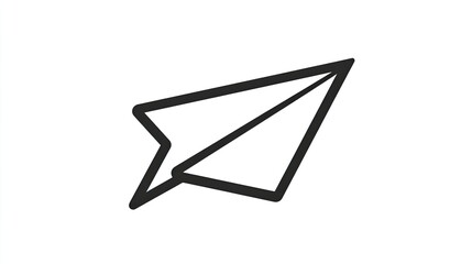 Paper airplane flying, white background, simple design, communication concept