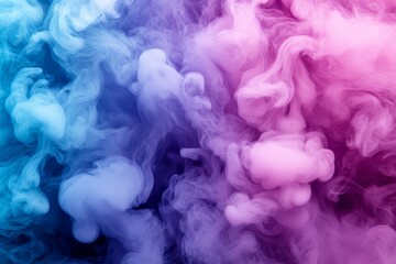 Obraz premium Colorful swirling smoke creates a captivating abstract background in shades of blue and pink