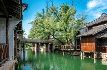 old wooden bridge in China