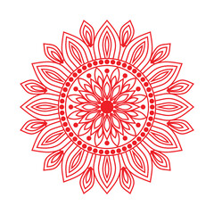 Hand Drawn Floral Gold Colored Mandala desing