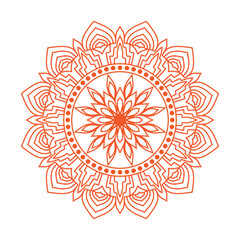 Hand Drawn Floral Gold Colored Mandala desing