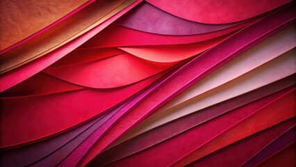 Abstract Curvy Pattern with a  Warm Palette of Red, Pink, and Orange Tones