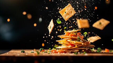 A pile of assorted chips displayed at a local market for sale in a vibrant setting