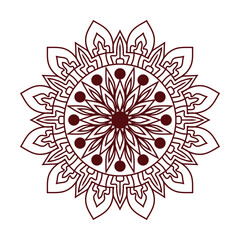 Hand Drawn Floral Gold Colored Mandala desing