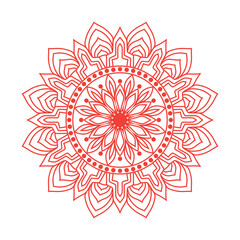 Hand Drawn Floral Gold Colored Mandala desing