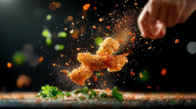 Person spinning a piece of food for recipe inspiration in a kitchen environment