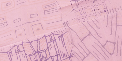 Watercolor Geometry. Nude Street Pastel Geometric Identity. Bright Modern Art. Pink Texture Background Geometric. Romantic Ambient Pattern.